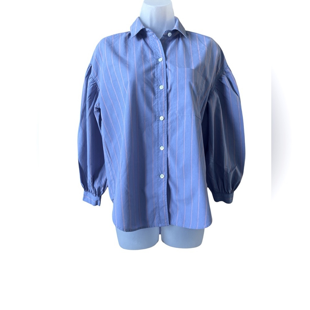 Rails Lavender and Coral Striped Button Down Shirt - image 4